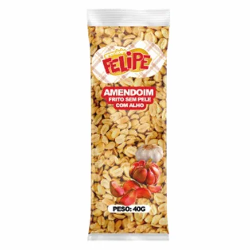 Embalagem Amendoim frito sem pele com alho — Alho