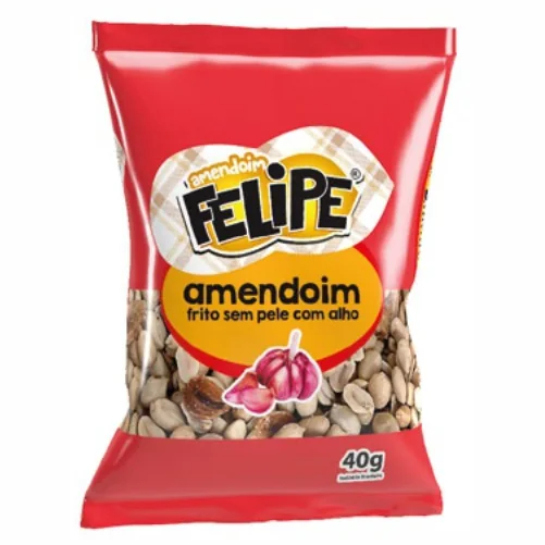 Embalagem Amendoim frito sem pele com alho — Alho